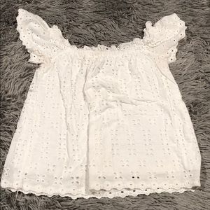 Off shoulder white top